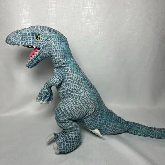 Jurassic Park World Blue Velociraptor Dinosaur Plush Stuffed Animal 14” Raptor - Picture 6 of 10